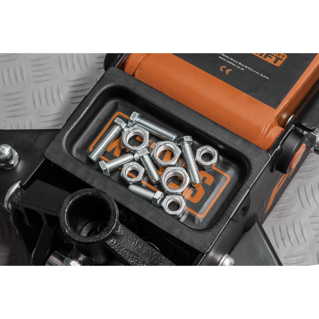 Premier Low Entry Trolley Jack with Rocket Lift, 3 Tonne, Orange (3040AO)
