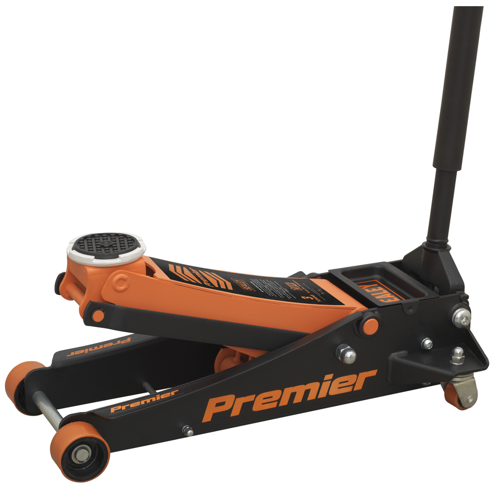Premier Low Entry Trolley Jack with Rocket Lift, 3 Tonne, Orange (3040AO)