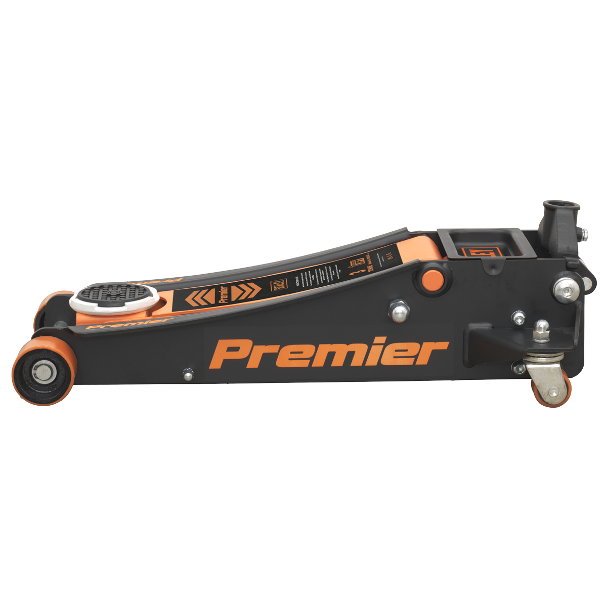 Premier Low Entry Trolley Jack with Rocket Lift, 3 Tonne, Orange (3040AO)