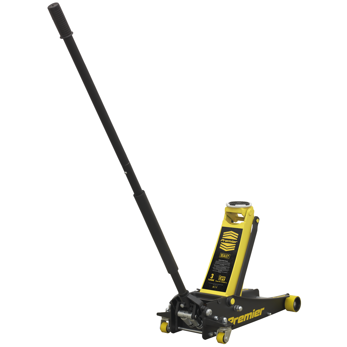 Premier Low Entry Trolley Jack with Rocket Lift, 3 Tonne, Yellow (3040AY)