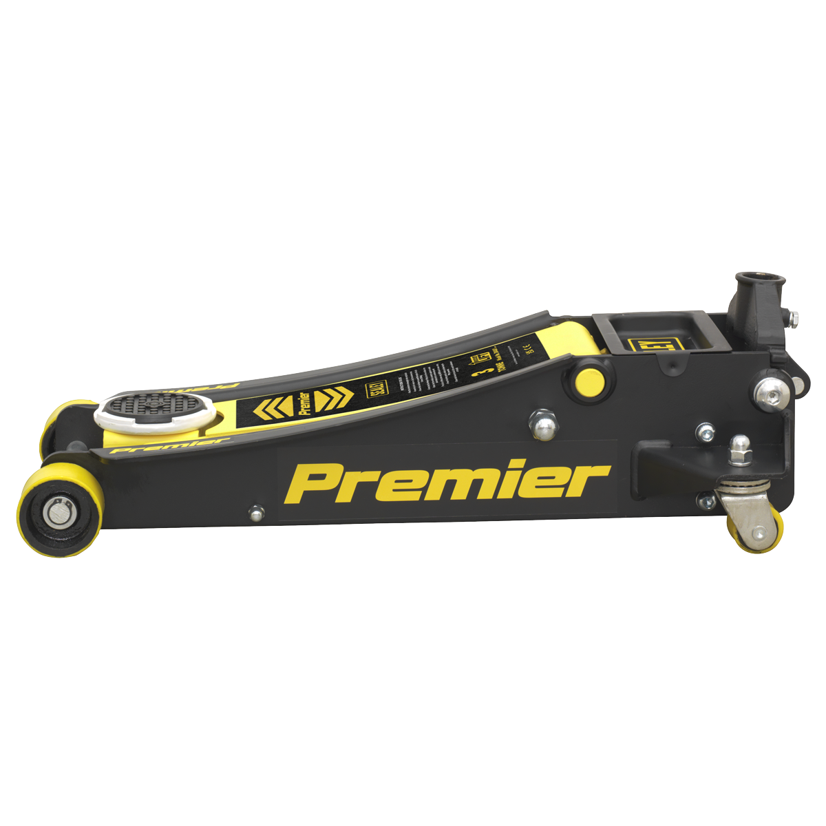 Premier Low Entry Trolley Jack with Rocket Lift, 3 Tonne, Yellow (3040AY)