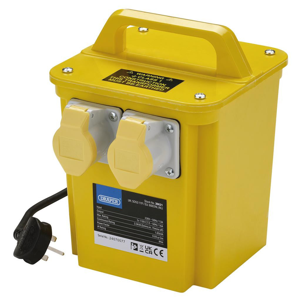 Draper 110V Portable Transformer, 3.3kVA (30621) (Ex-Display)