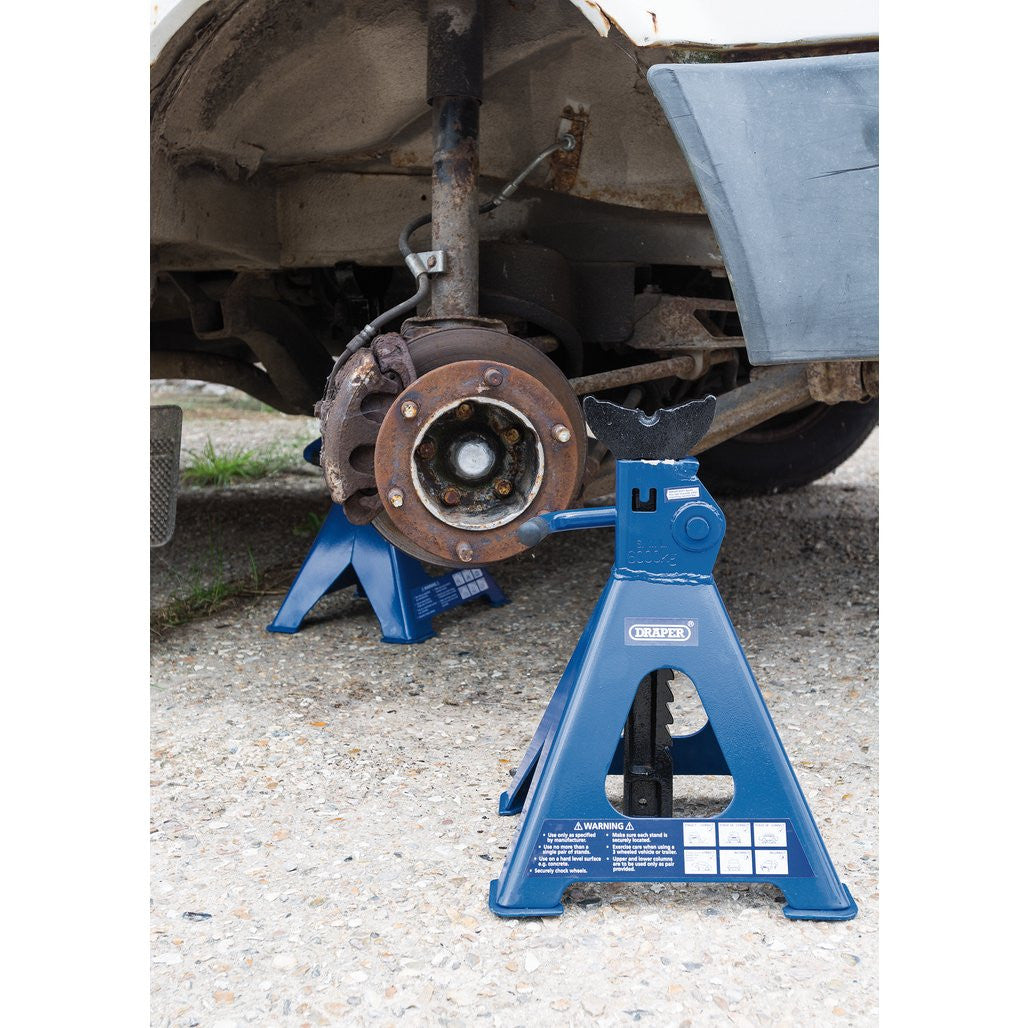 Draper Ratchet Type Axle Stands, 6 Tonne, Blue (30883) (Ex-Display)
