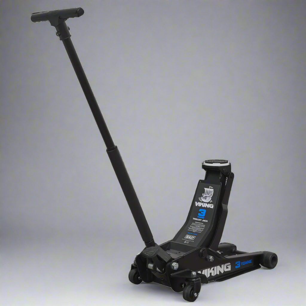 Sealey 3100TB Viking Low Profile Professional Trolley Jack with Rocket Lift, 3 Tonne Capacity, Black