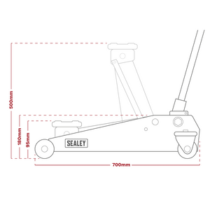 Viking Low Profile Professional Trolley Jack with Rocket Lift 3 Tonne