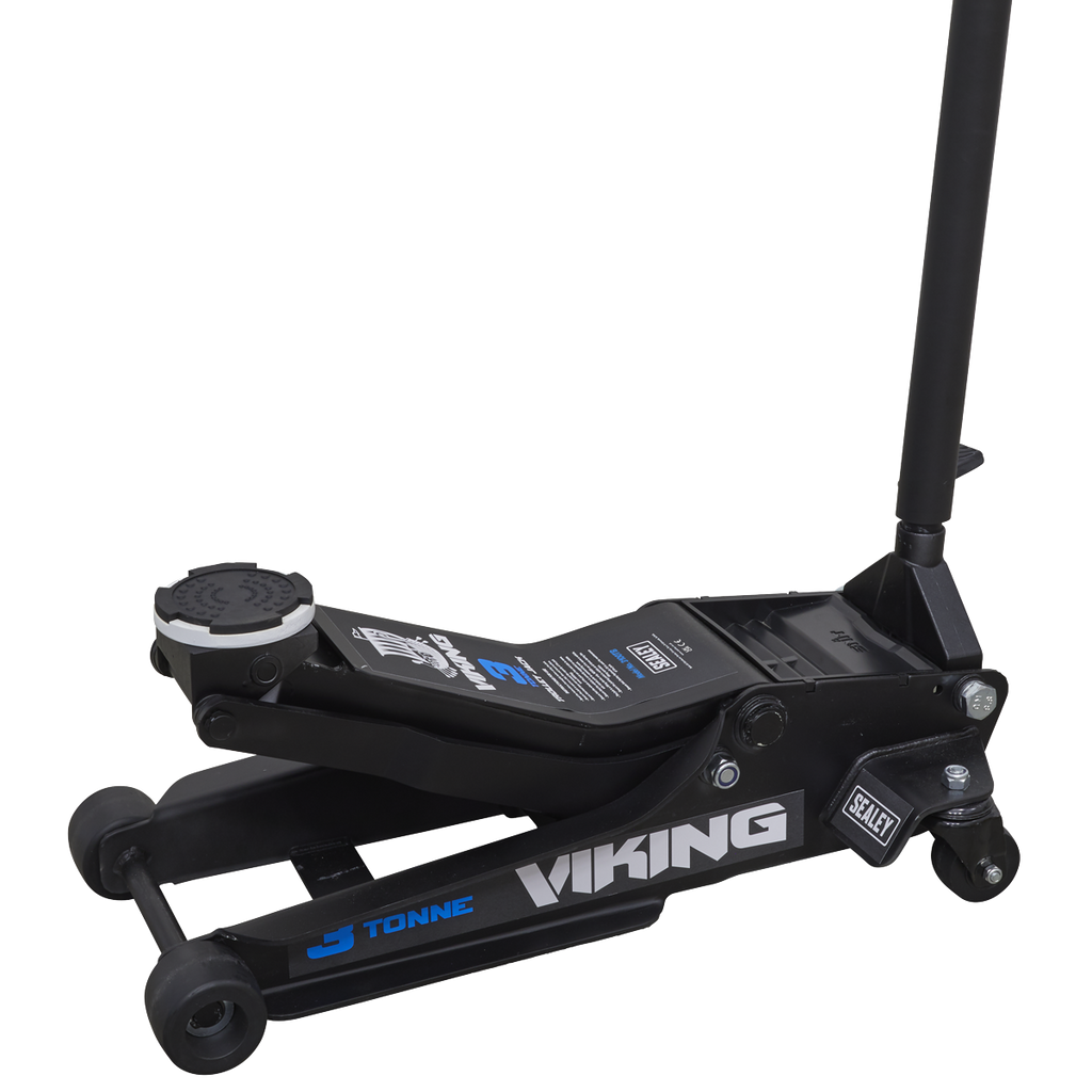 Sealey 3100TB Viking Low Profile Professional Trolley Jack with Rocket Lift, 3 Tonne Capacity, Black