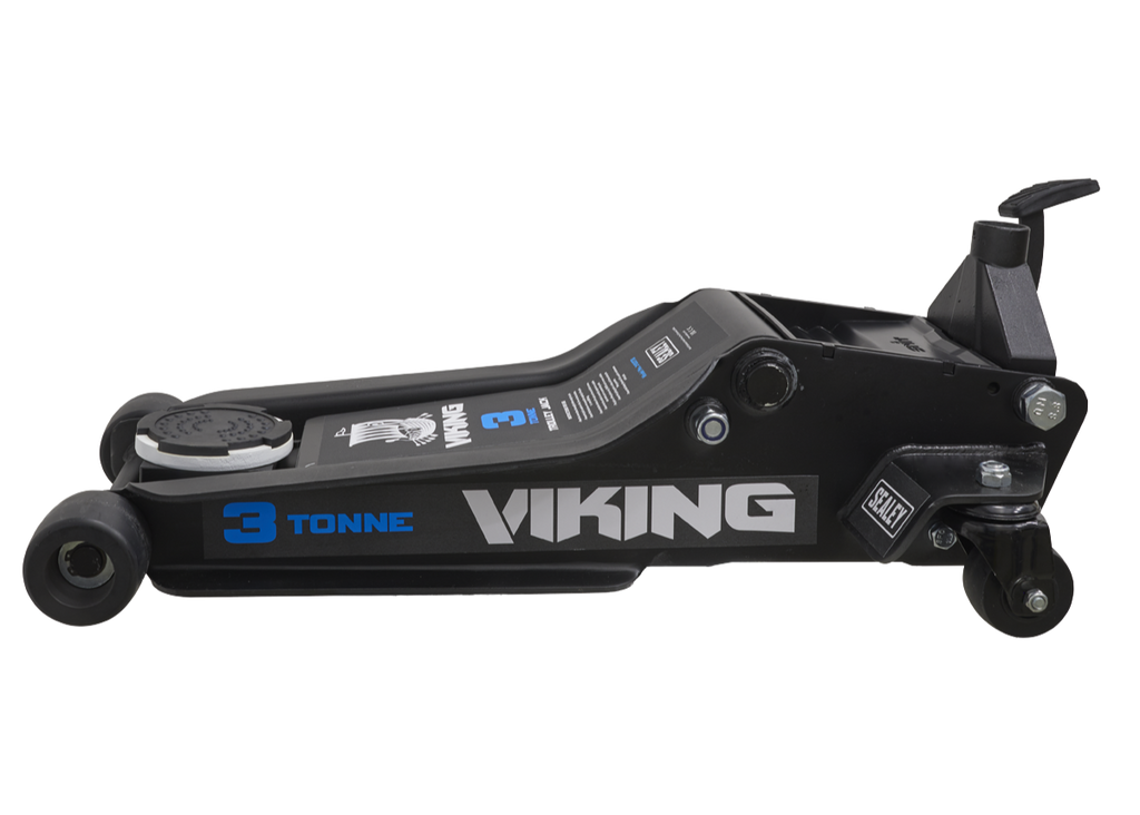 Sealey 3100TB Viking Low Profile Professional Trolley Jack with Rocket Lift, 3 Tonne Capacity, Black