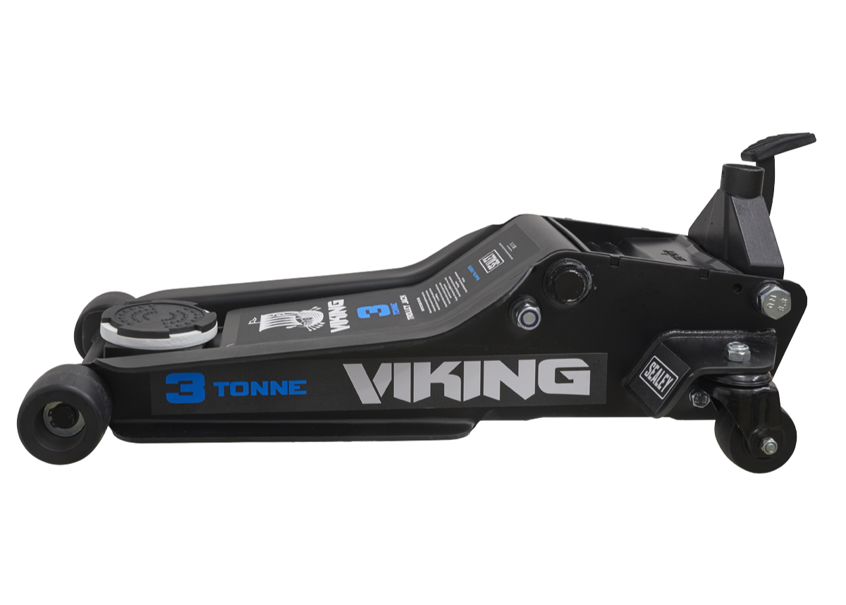 Sealey 3100TB Viking Low Profile Professional Trolley Jack with Rocket Lift, 3 Tonne Capacity, Black