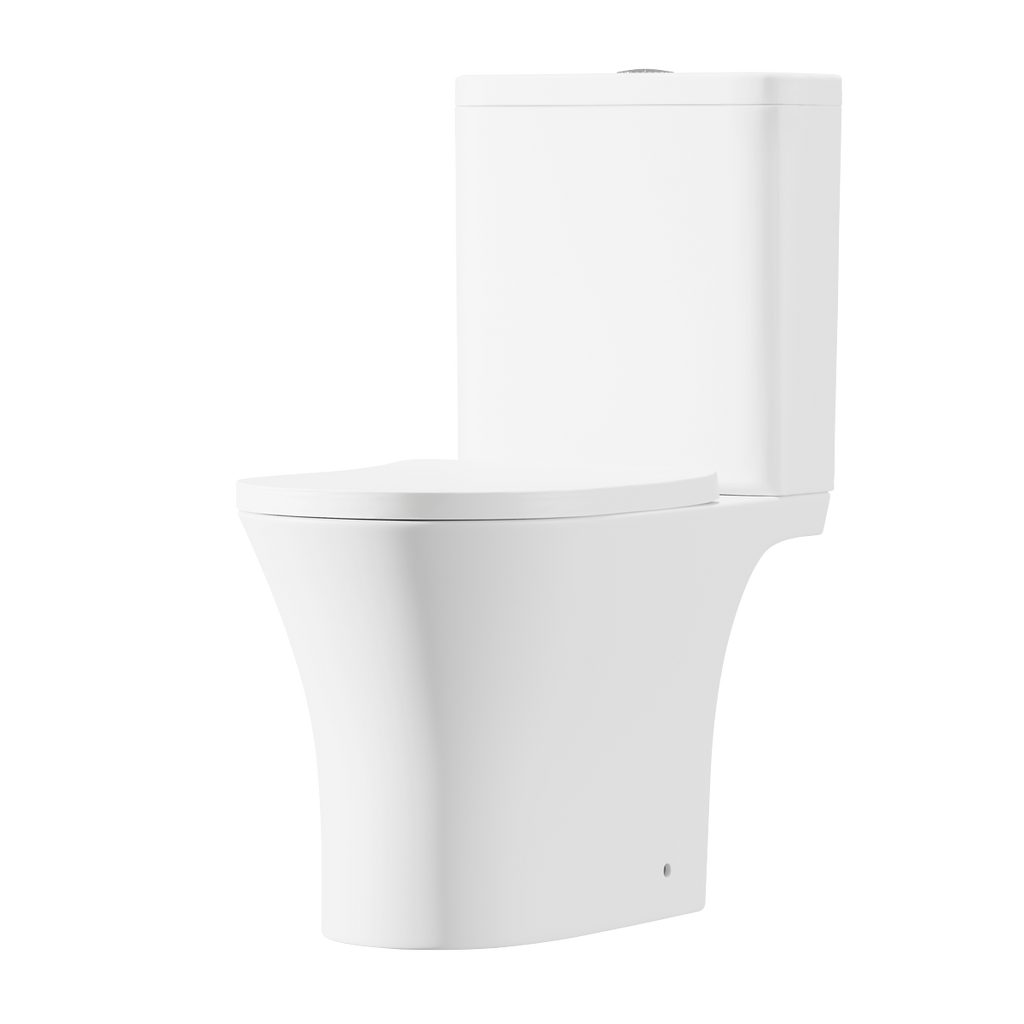 Baridi Close-Coupled Toilet with Soft Close Seat, Dual Flush Cistern & Rimless Flush – White