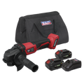 SV20 Series 115mm Cordless Angle Grinder Kit, 2 x 4Ah, Euro Plug (CP20VAGBKITEU)