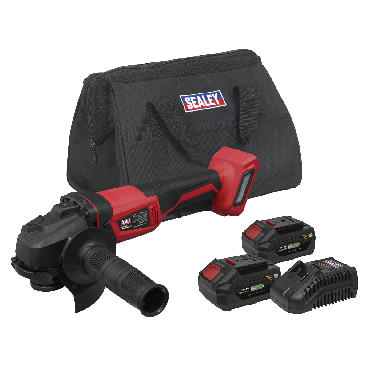 SV20 Series 115mm Cordless Angle Grinder Kit, 2 x 4Ah, Euro Plug (CP20VAGBKITEU)