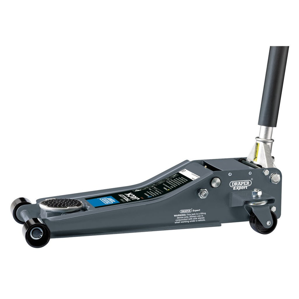 Draper Expert Low Profile Trolley Jack with Quick Lift, 2 Tonne, Grey (31481) (Ex-Display)