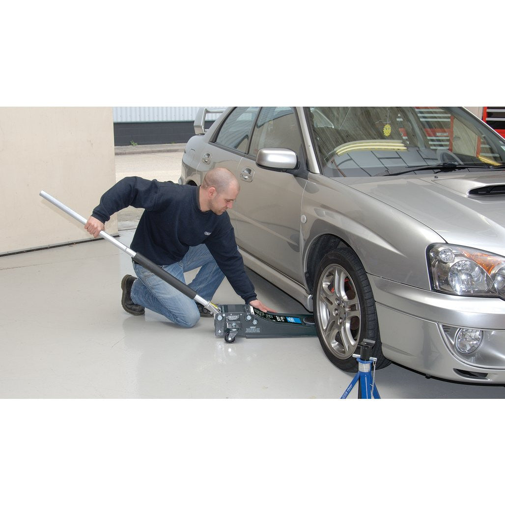Draper Expert Low Profile Trolley Jack with Quick Lift, 2 Tonne, Grey (31481) (Ex-Display)