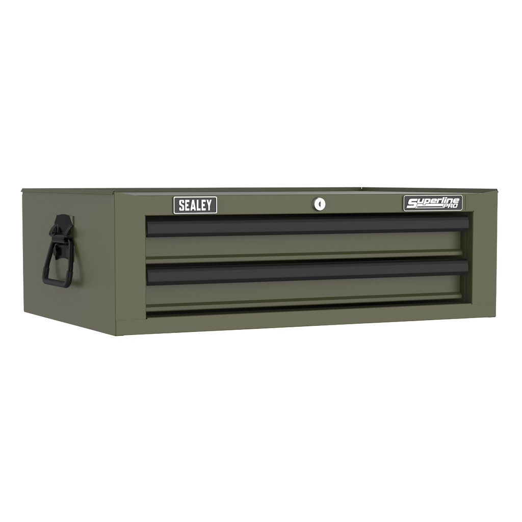 Superline PRO® Mid-Box Tool Chest 2 Drawer - Khaki