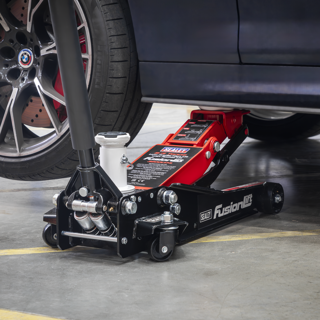 Sealey 3200LEHL Low Entry High Lift Trolley Jack with Rocket Lift, 2/3 Tonne Capacity