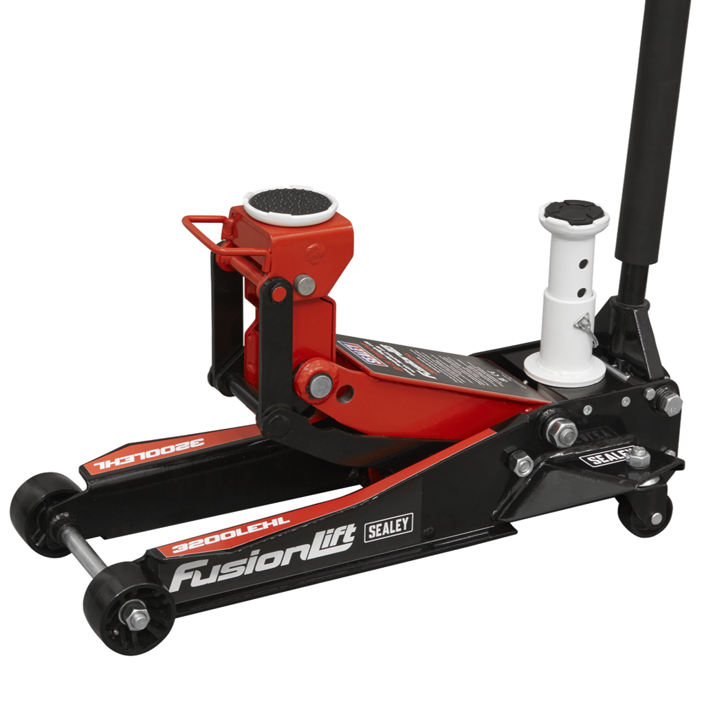 Sealey 3200LEHL Low Entry High Lift Trolley Jack with Rocket Lift, 2/3 Tonne Capacity