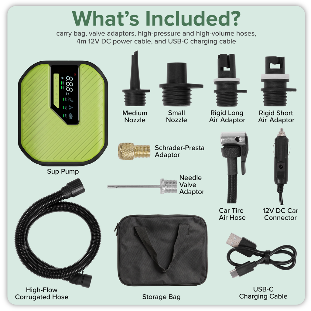 Dellonda Rechargeable & 12V DC Electric SUP Pump (DL185)