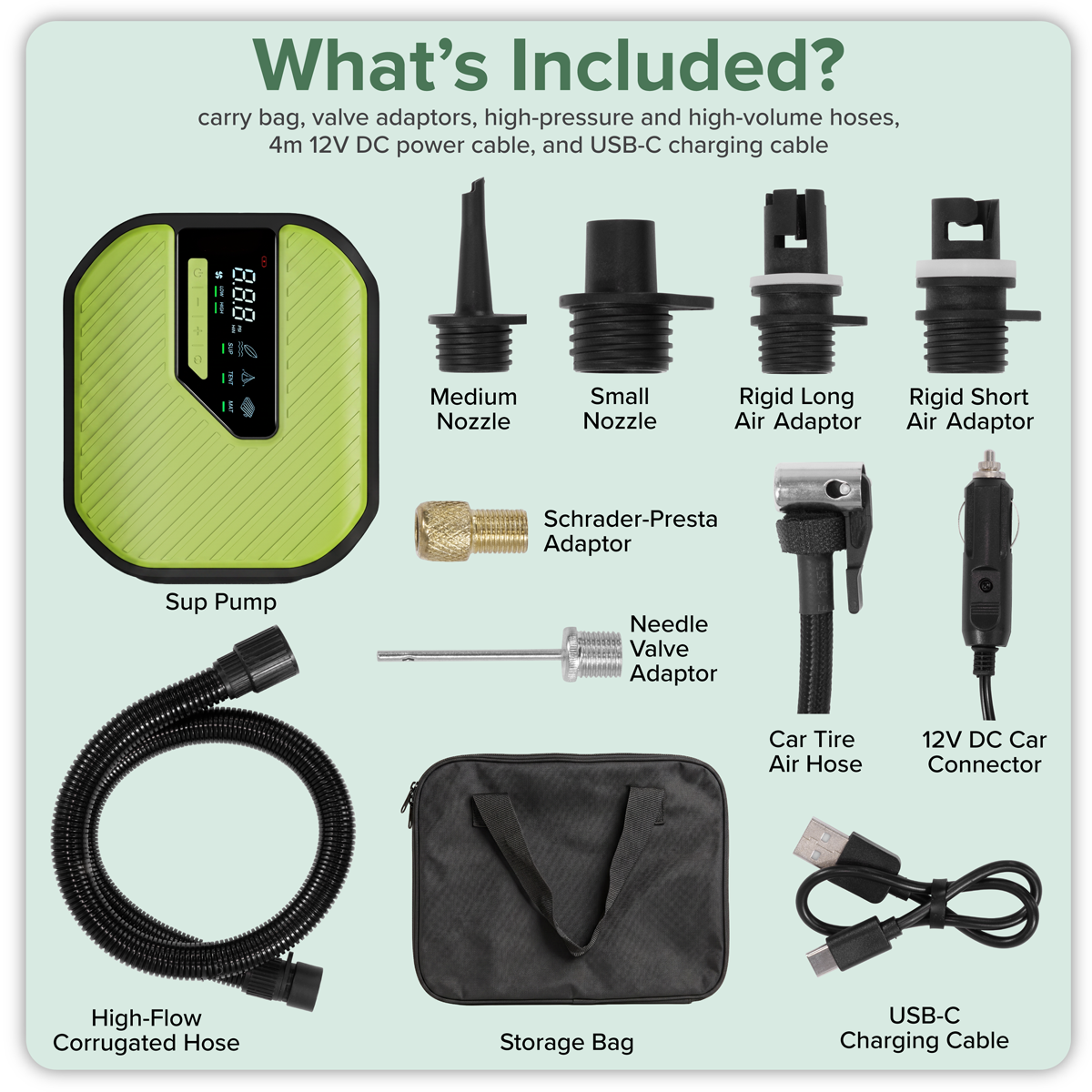Dellonda Rechargeable & 12V DC Electric SUP Pump (DL185)