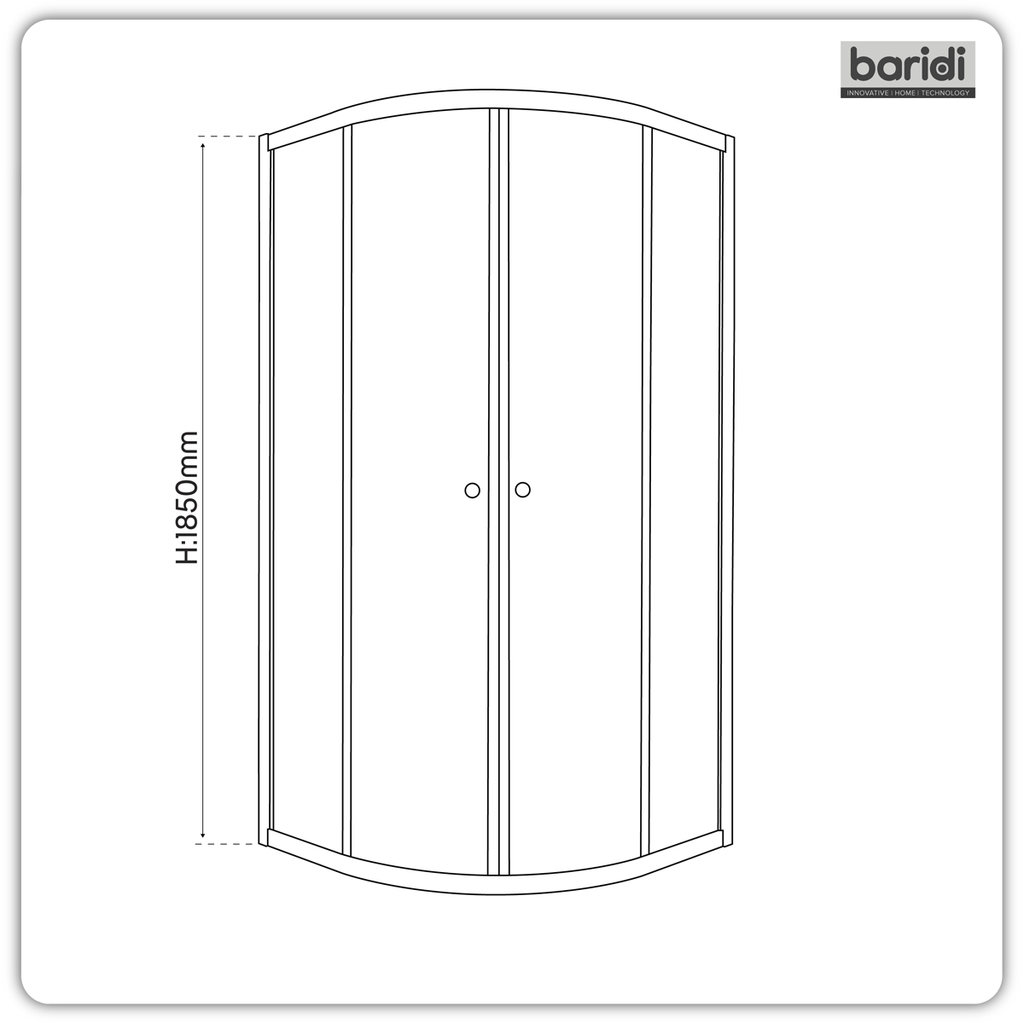 Quadrant Shower Entry Enclosure 900 x 900 x 1850mm with 6mm Tempered Glass - Chrome