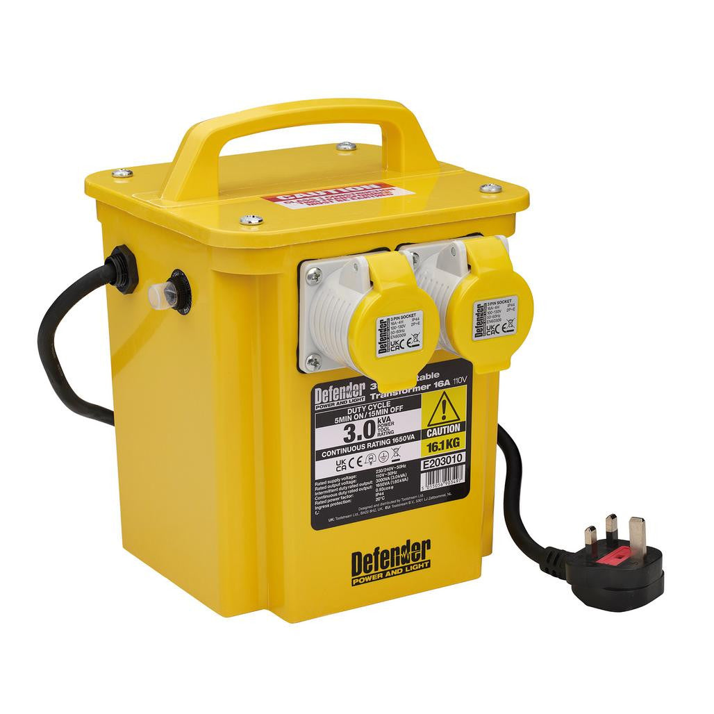 Draper Defender 110V Portable Transformer, 3.3kVA (35022) (Ex-Display)