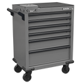 Superline PRO® Rollcab 6 Drawer with Vice Base - Grey/Black