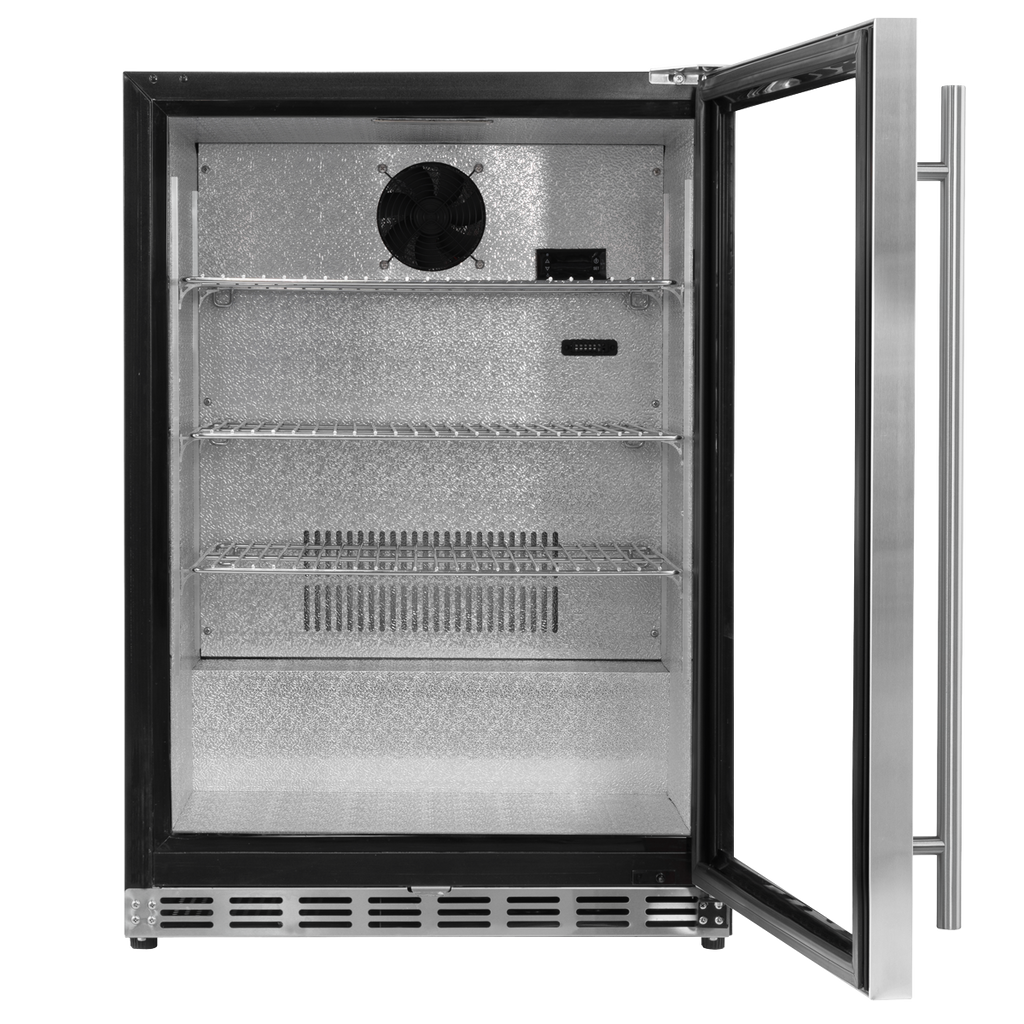 Baridi Outdoor Drinks Fridge with Triple Glazed Door & Lock 150L Stainless Steel (DH439)