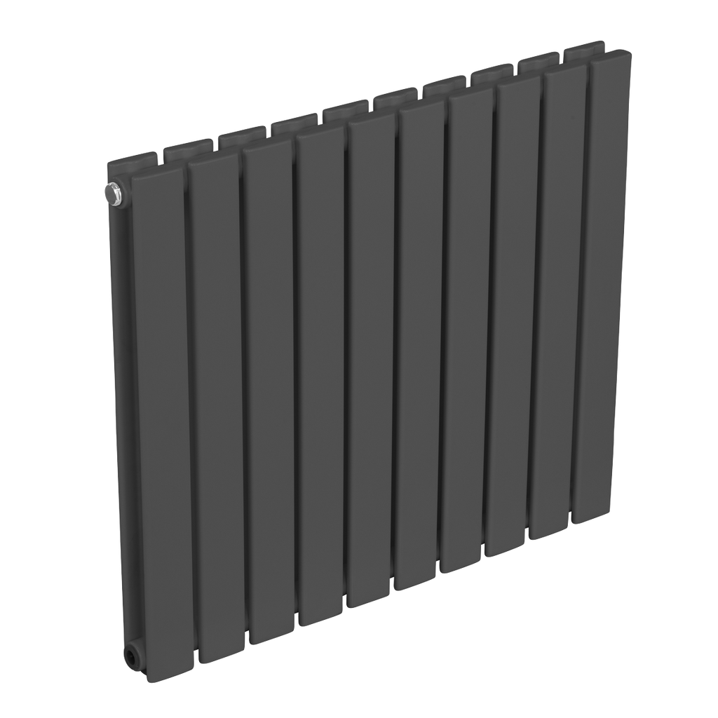 Baridi Horizontal Radiator Contemporary Double Flat Panel Design 600 x 700mm – Anthracite