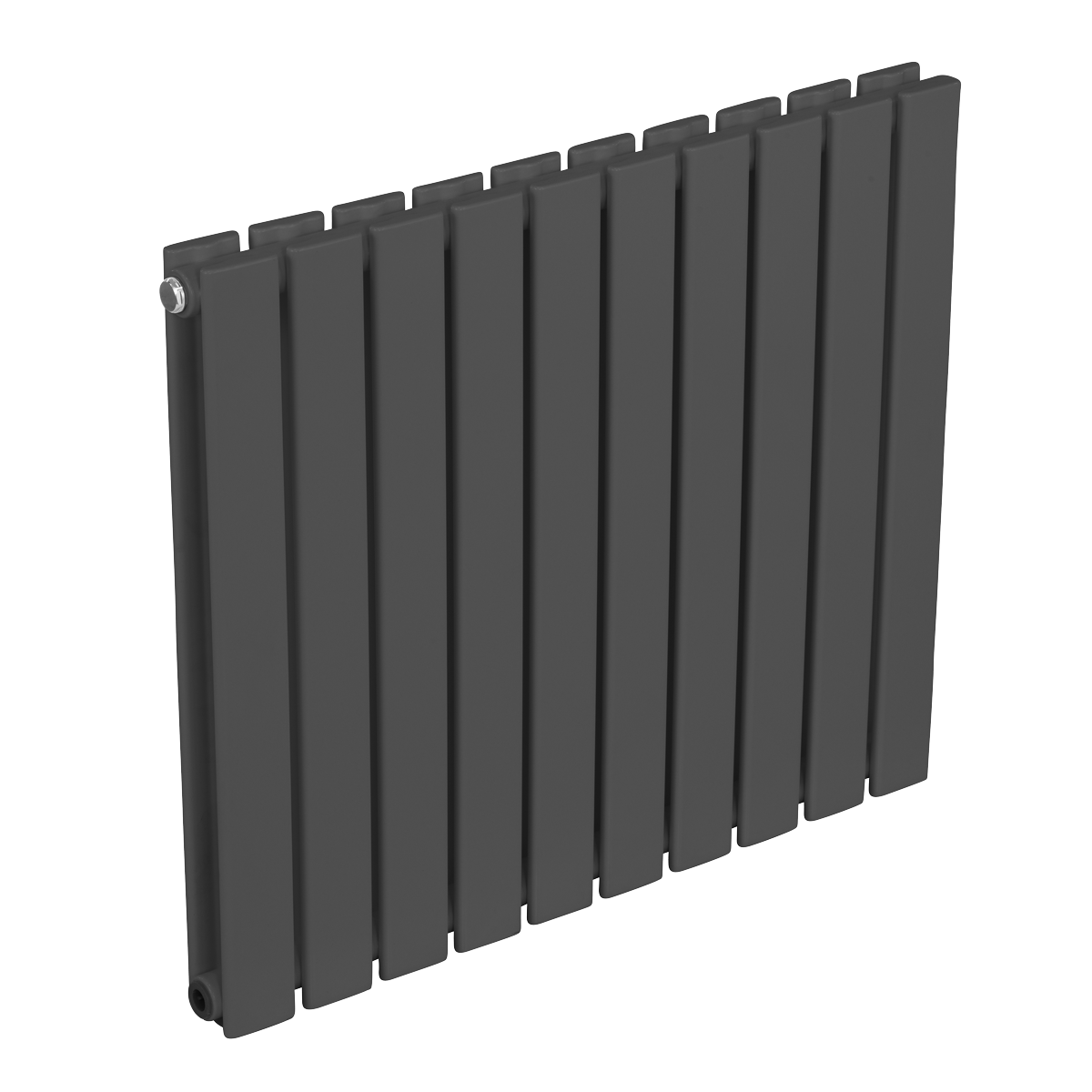 Baridi Horizontal Radiator Contemporary Double Flat Panel Design 600 x 700mm – Anthracite