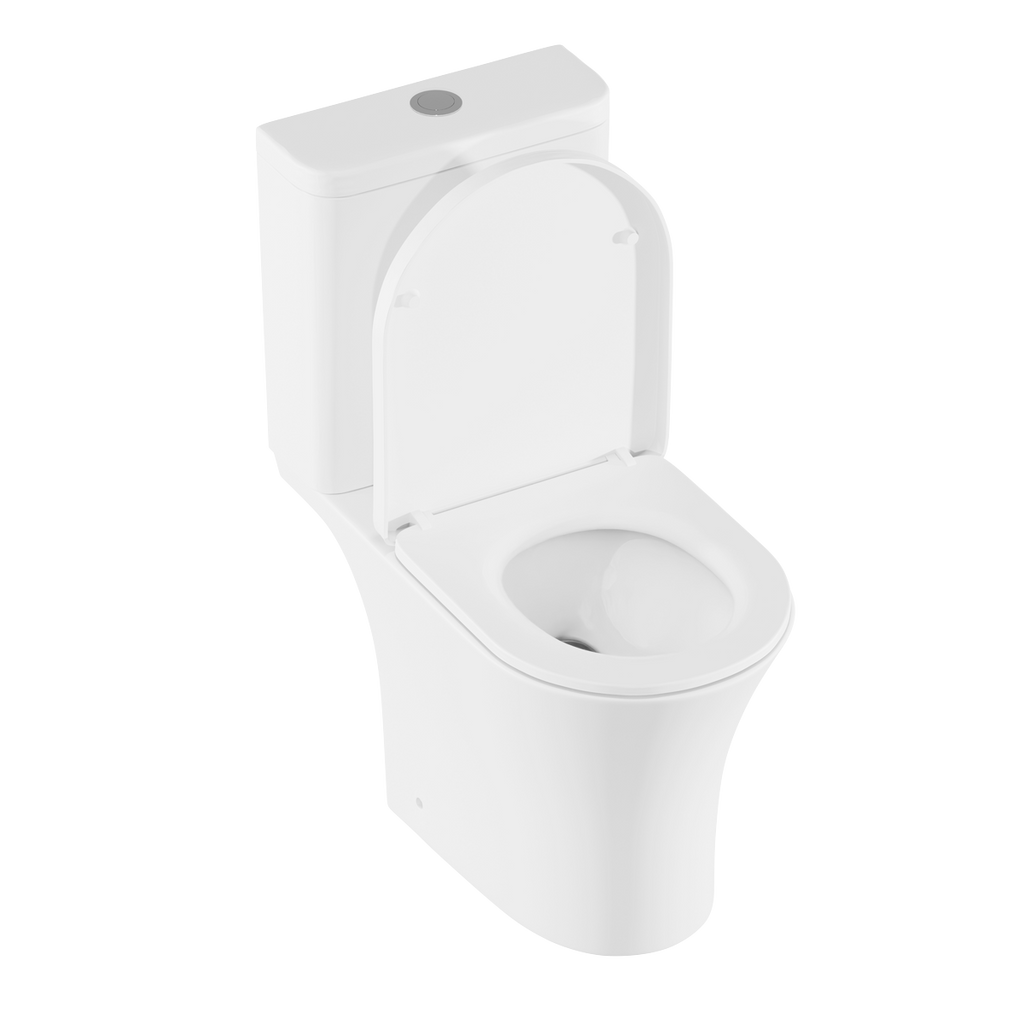Baridi Close-Coupled Toilet with Soft Close Seat, Dual Flush Cistern & Rimless Flush – White