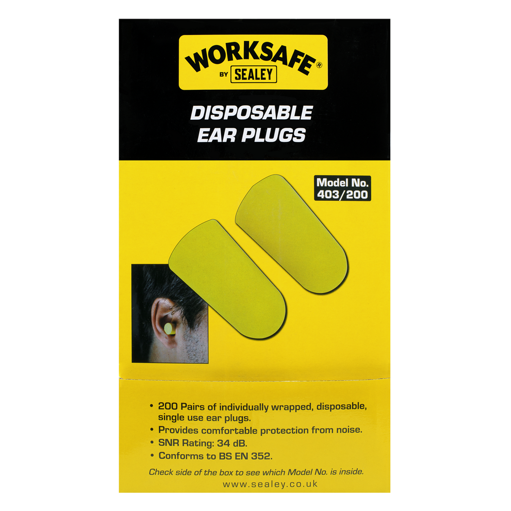 Worksafe® Disposable Ear Plugs - 200 Pairs