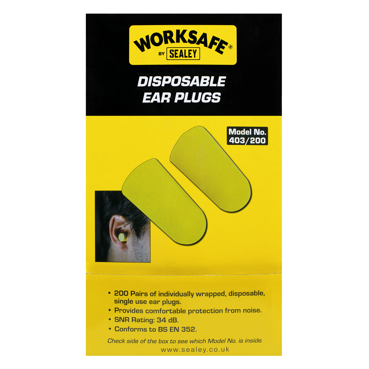 Worksafe® Disposable Ear Plugs - 200 Pairs