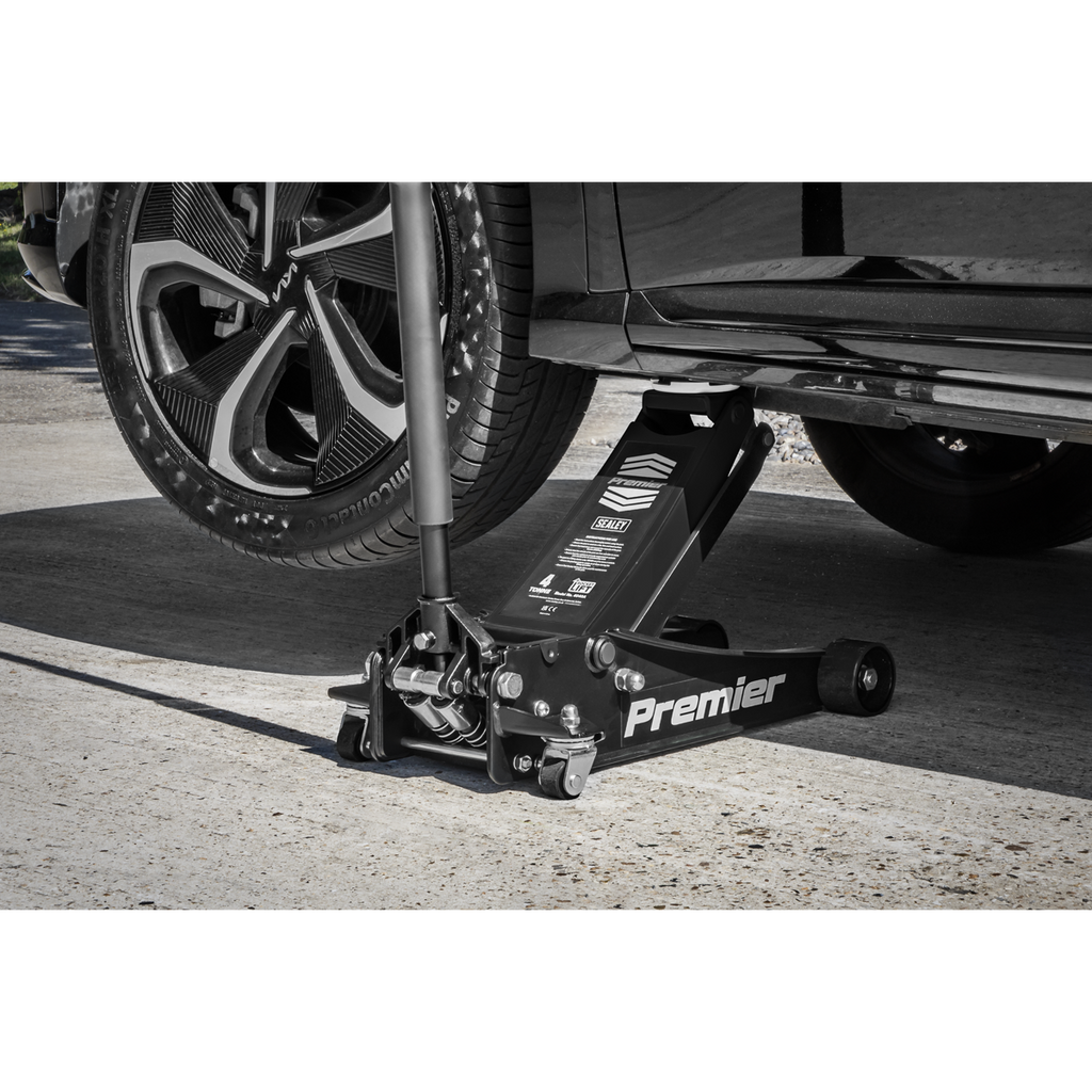 Sealey 4040AB Premier Low Profile Trolley Jack with Rocket Lift, 4 Tonne Capacity, Black