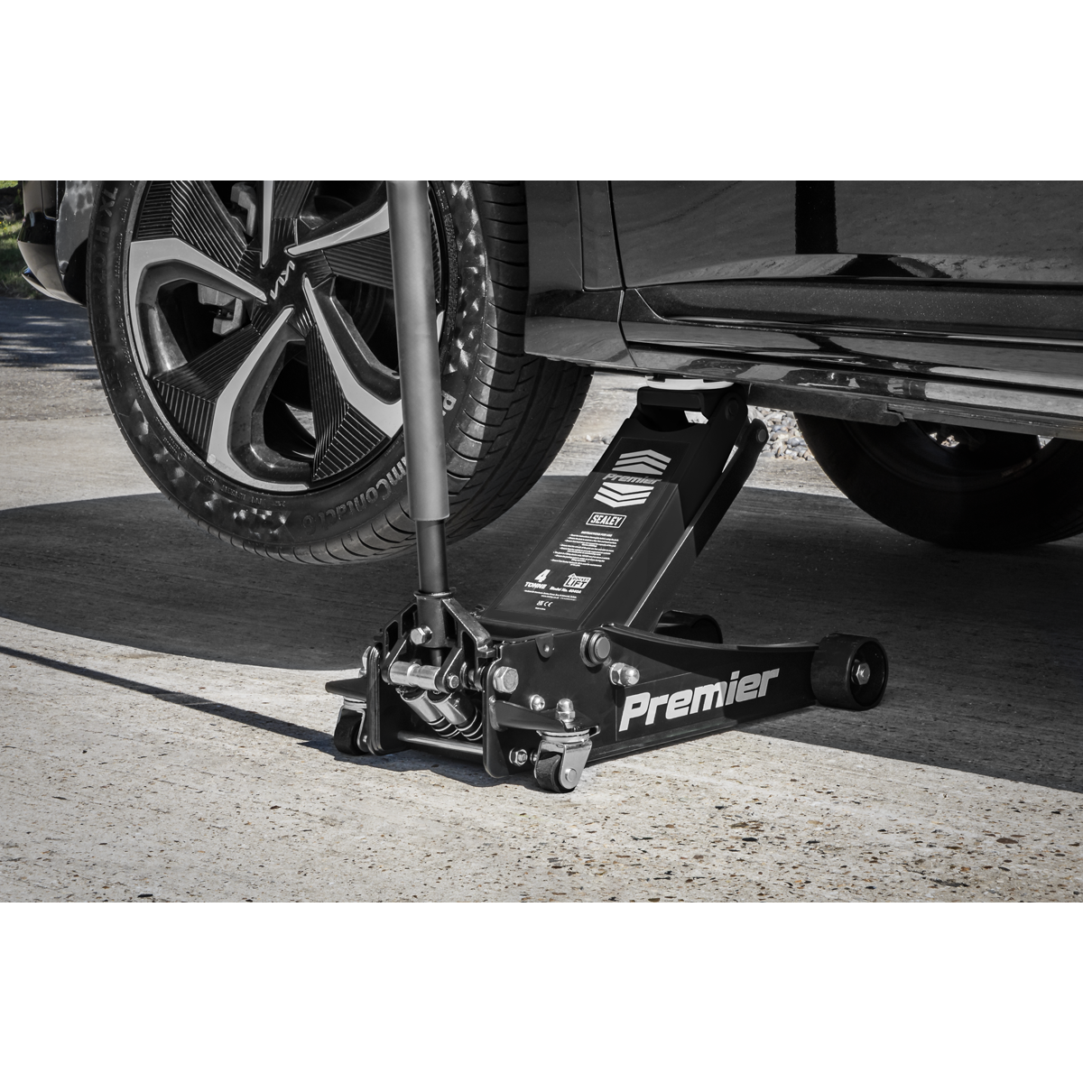 Sealey 4040AB Premier Low Profile Trolley Jack with Rocket Lift, 4 Tonne Capacity, Black
