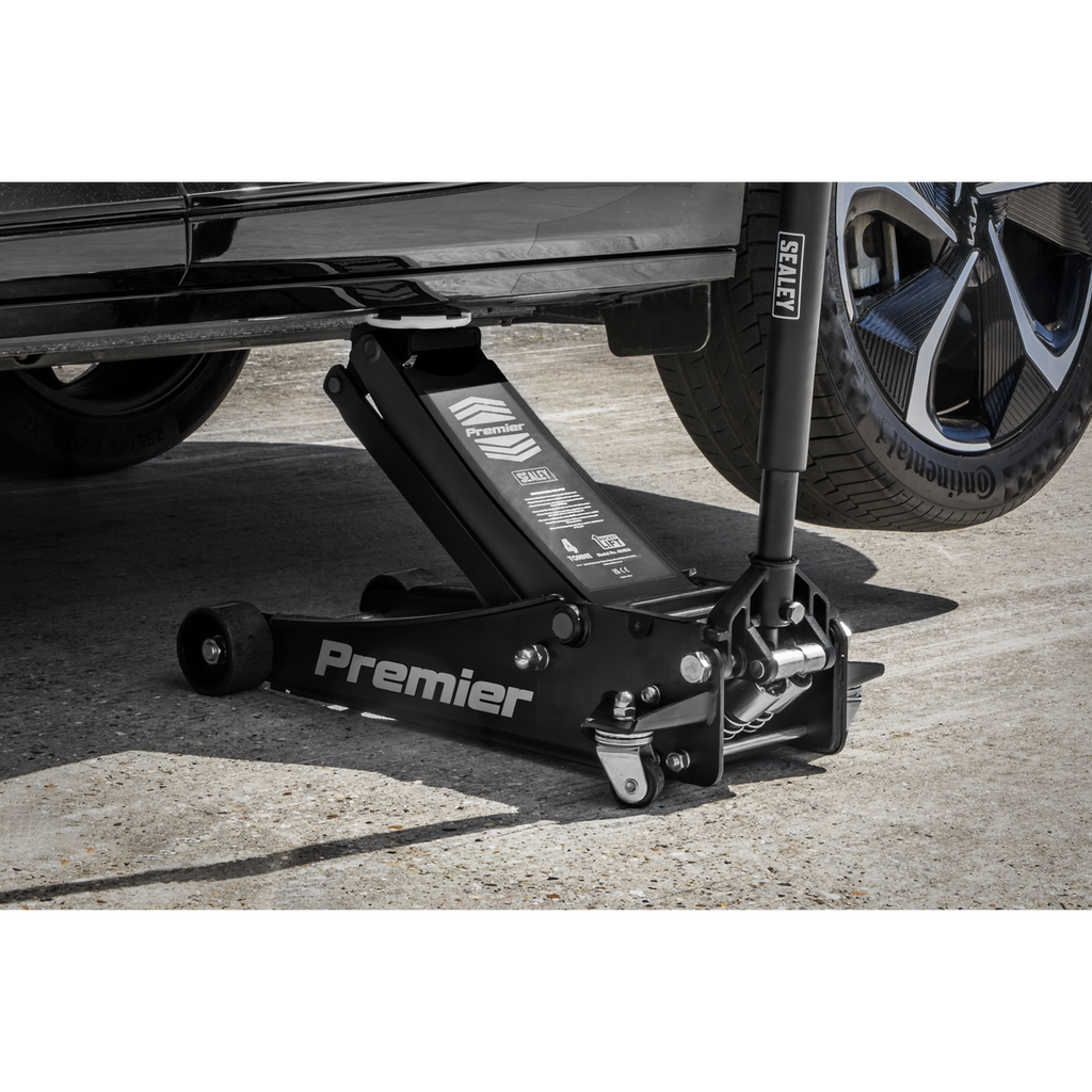 Sealey 4040AB Premier Low Profile Trolley Jack with Rocket Lift, 4 Tonne Capacity, Black