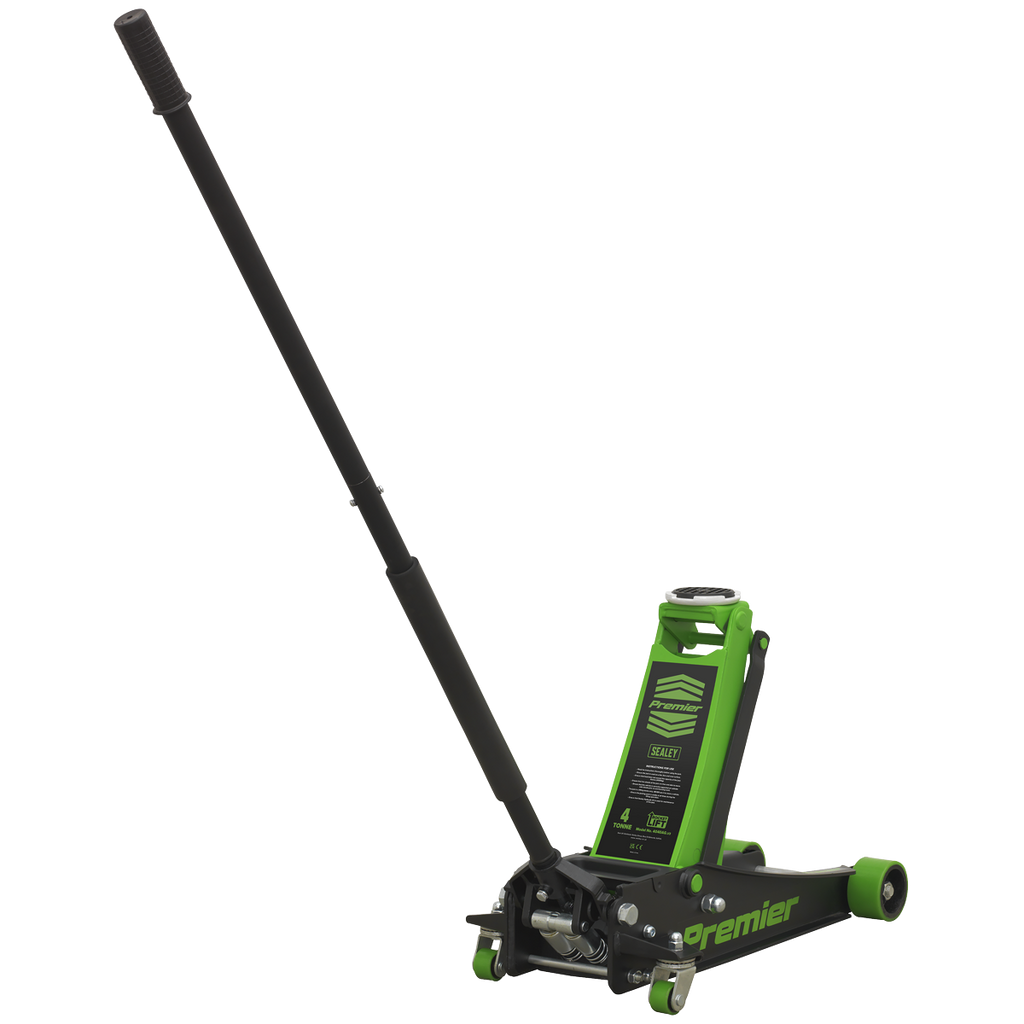 Sealey 4040AG Premier Low Profile Trolley Jack with Rocket Lift, 4 Tonne Capacity, Green