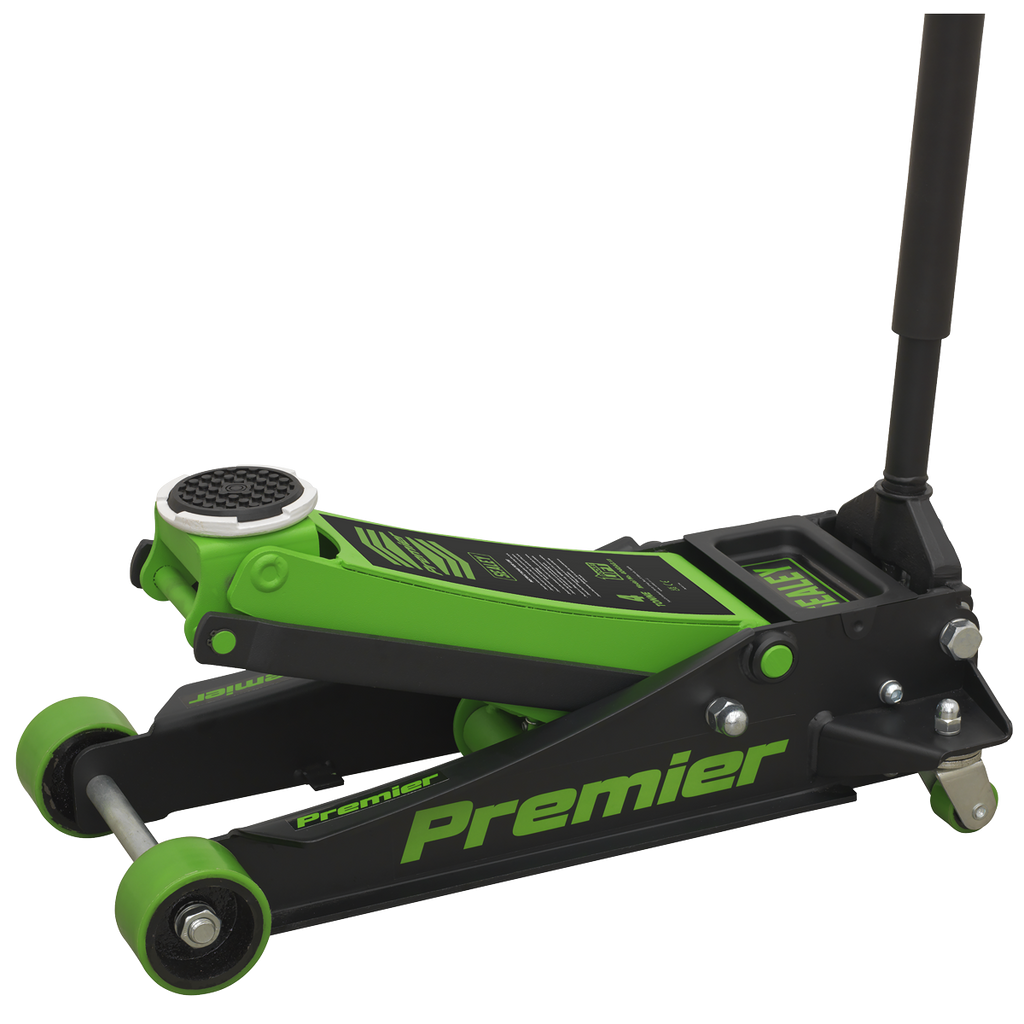 Sealey 4040AG Premier Low Profile Trolley Jack with Rocket Lift, 4 Tonne Capacity, Green