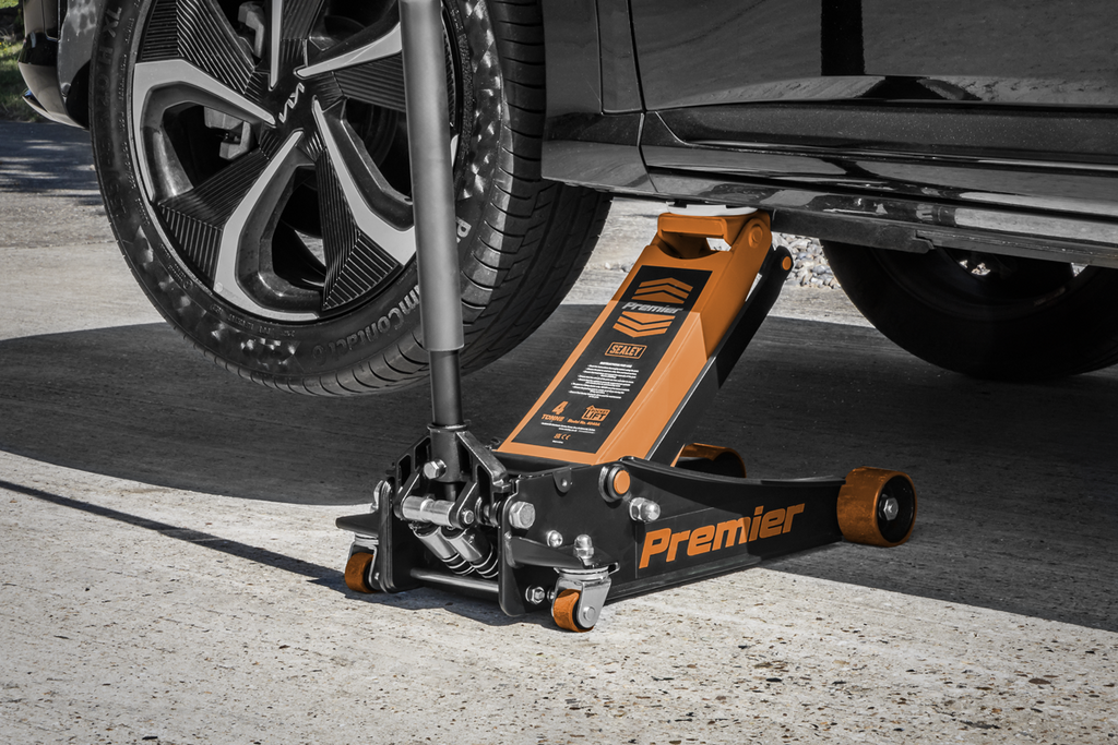 Sealey 4040AO Premier Low Profile Trolley Jack with Rocket Lift, 4 Tonne Capacity, Orange