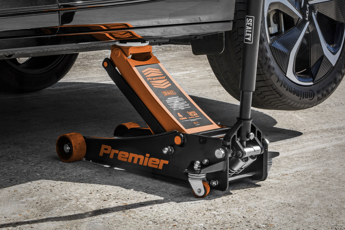 Sealey 4040AO Premier Low Profile Trolley Jack with Rocket Lift, 4 Tonne Capacity, Orange