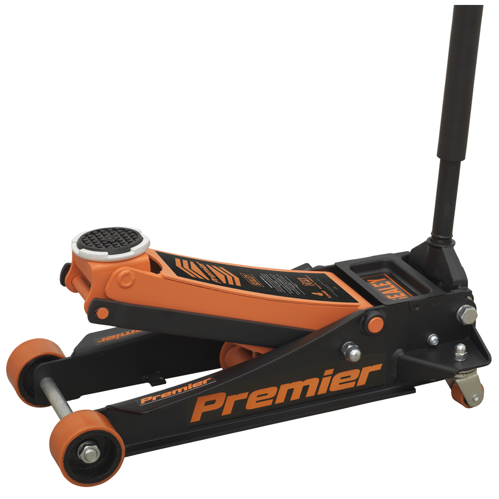 Sealey 4040AO Premier Low Profile Trolley Jack with Rocket Lift, 4 Tonne Capacity, Orange