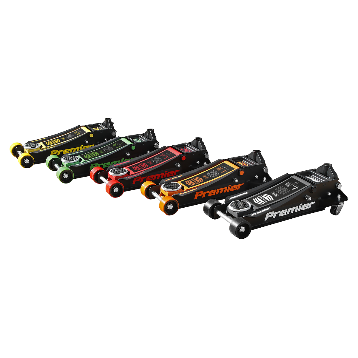 Premier Low Profile Trolley Jack with Rocket Lift 4 Tonne - Yellow