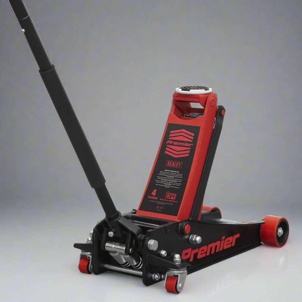 Sealey 4040AR Premier Low Profile Trolley Jack with Rocket Lift, 4 Tonne Capacity, Red