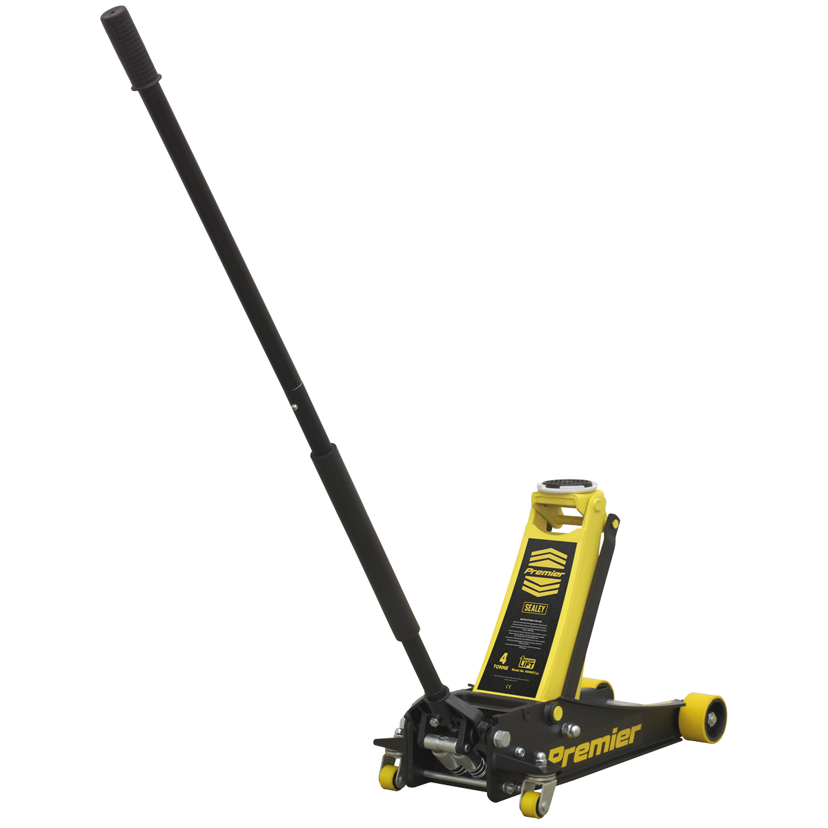 Premier Low Profile Trolley Jack with Rocket Lift 4 Tonne - Yellow