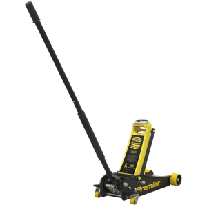 Premier Low Profile Trolley Jack with Rocket Lift 4 Tonne - Yellow