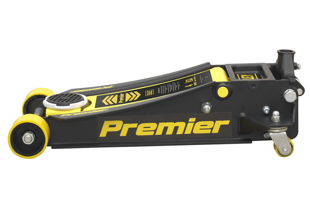 Sealey 4040AY Premier Low Profile Trolley Jack with Rocket Lift, 4 Tonne Capacity, Yellow