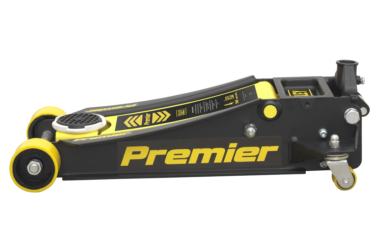 Sealey 4040AY Premier Low Profile Trolley Jack with Rocket Lift, 4 Tonne Capacity, Yellow
