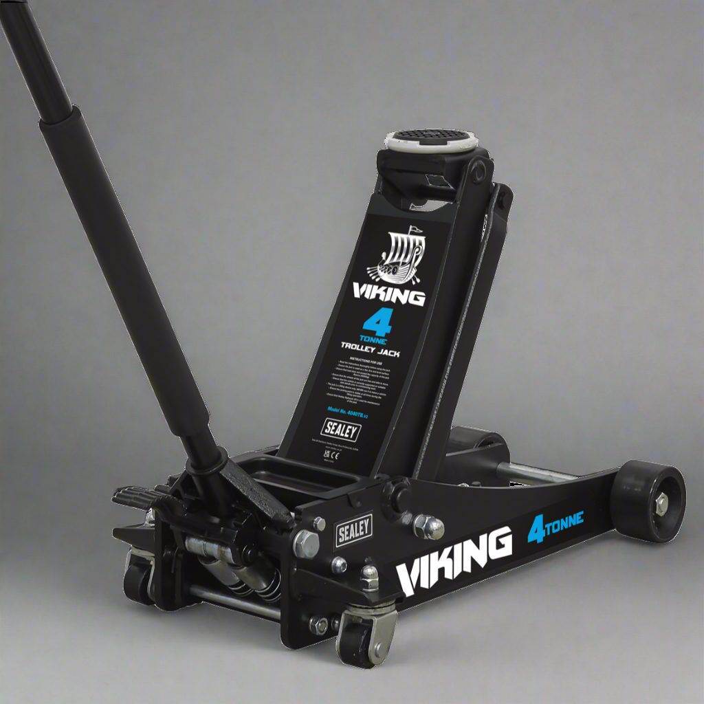 Sealey 4040TB Viking Low Profile Trolley Jack with Rocket Lift, 4 Tonne Capacity, Black