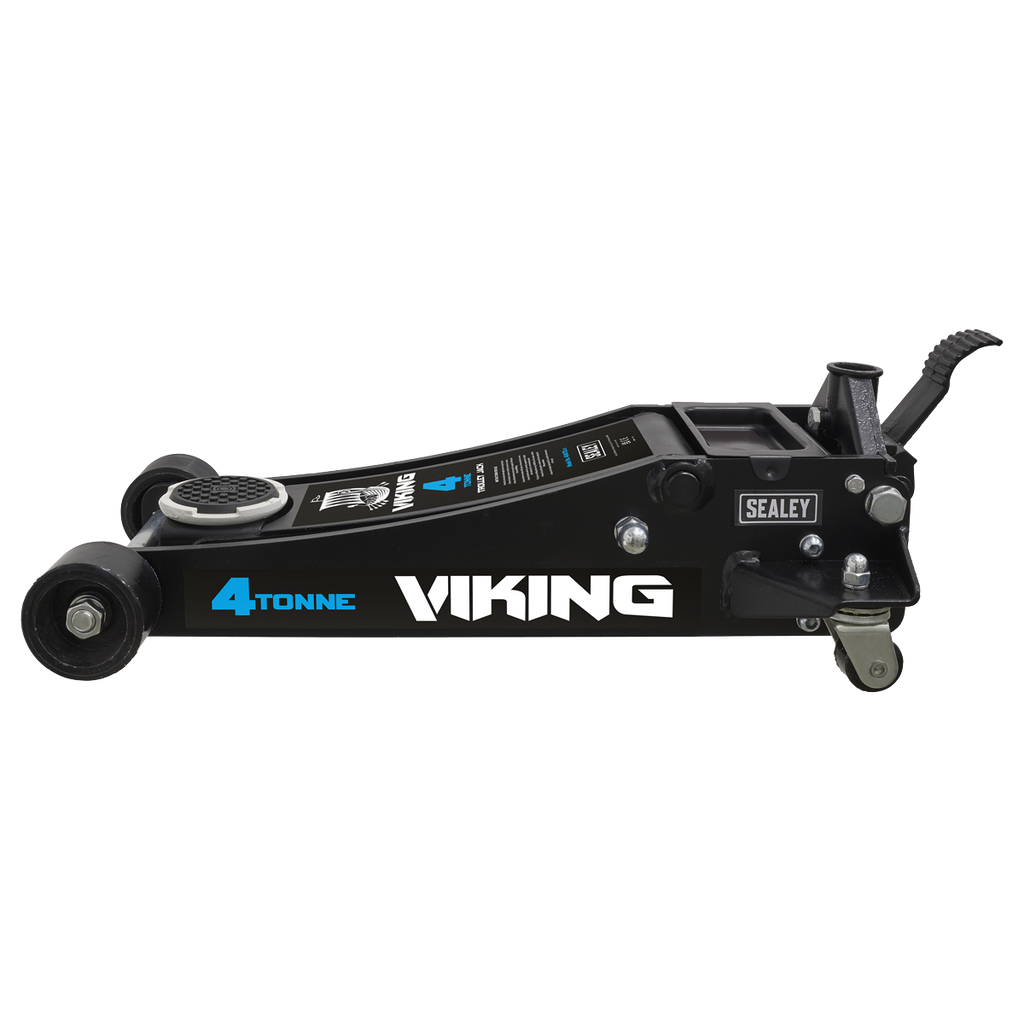 Sealey 4040TB Viking Low Profile Trolley Jack with Rocket Lift, 4 Tonne Capacity, Black