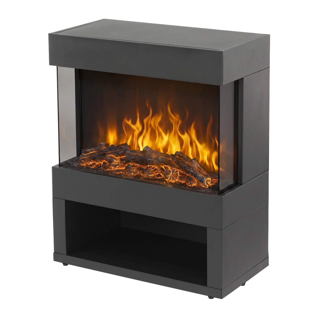 Baridi Electric Stove Heater with Wood Storage 1800W (DH122)