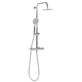 Thermostatic Shower Mixer Set, 20cm Round Head, Adjustable Rail - Chrome