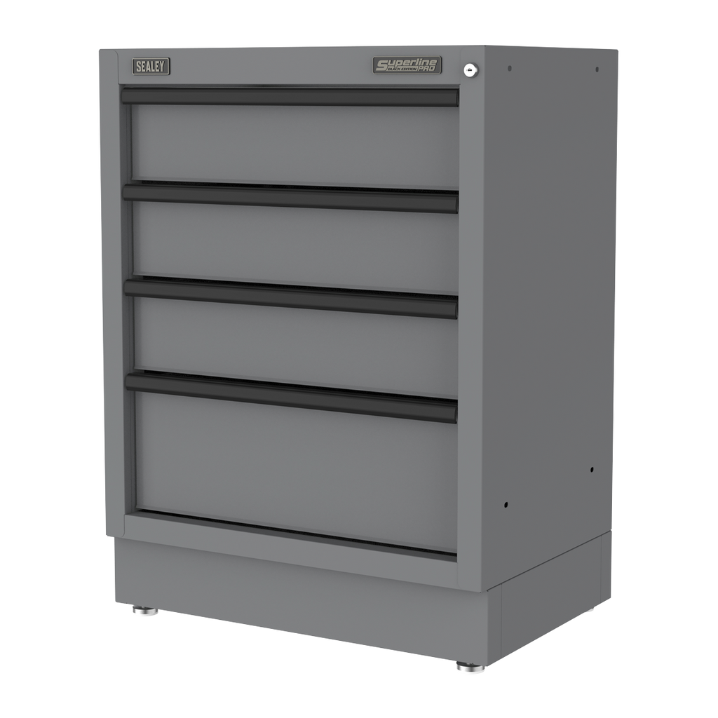 Superline PRO® Black Edition Modular Cabinet 4 Drawer 680mm (APMS38BE)